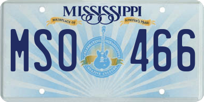 MS license plate MSO466
