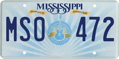MS license plate MSO472
