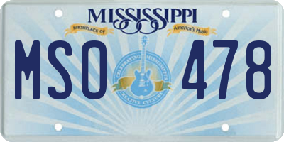 MS license plate MSO478