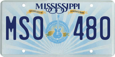 MS license plate MSO480