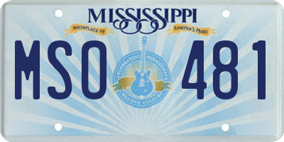 MS license plate MSO481