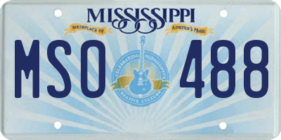 MS license plate MSO488