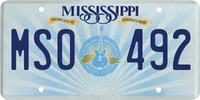 MS license plate MSO492