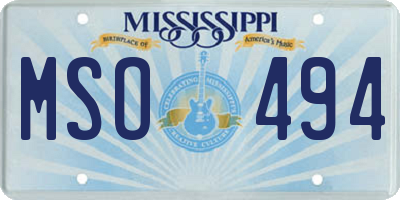 MS license plate MSO494
