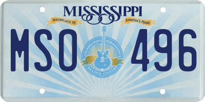 MS license plate MSO496