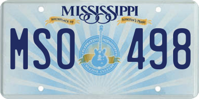 MS license plate MSO498
