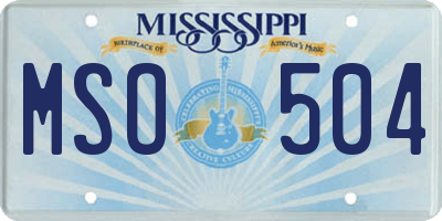 MS license plate MSO504
