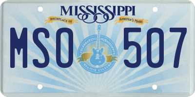 MS license plate MSO507