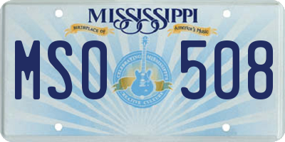 MS license plate MSO508