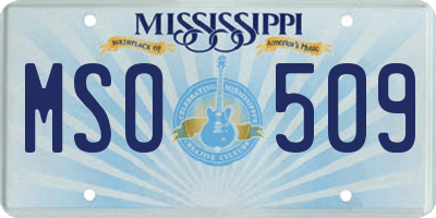 MS license plate MSO509