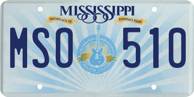MS license plate MSO510