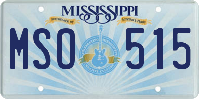 MS license plate MSO515
