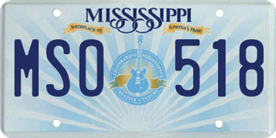 MS license plate MSO518