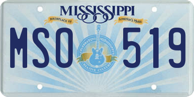MS license plate MSO519