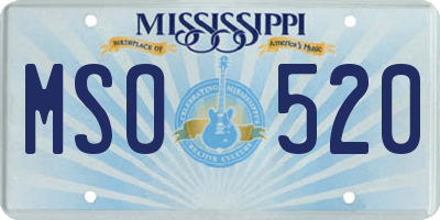 MS license plate MSO520