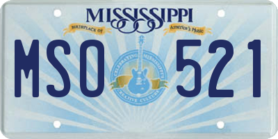 MS license plate MSO521