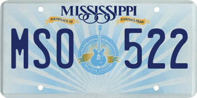 MS license plate MSO522
