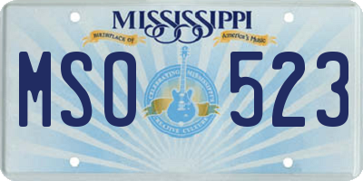 MS license plate MSO523