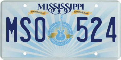 MS license plate MSO524
