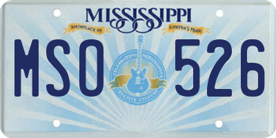 MS license plate MSO526