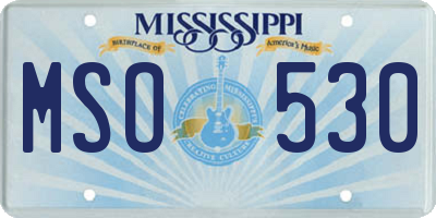 MS license plate MSO530