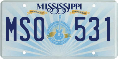 MS license plate MSO531