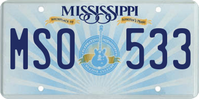 MS license plate MSO533