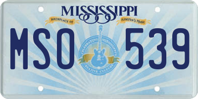 MS license plate MSO539
