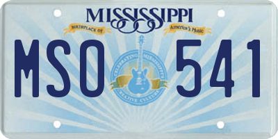 MS license plate MSO541