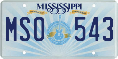 MS license plate MSO543