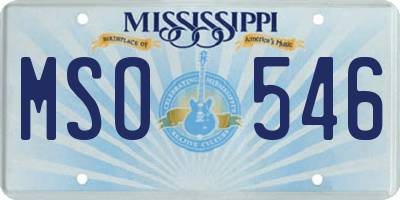 MS license plate MSO546
