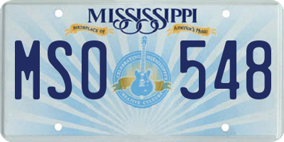 MS license plate MSO548