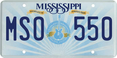 MS license plate MSO550