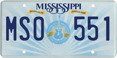 MS license plate MSO551