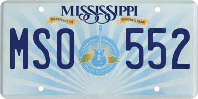 MS license plate MSO552