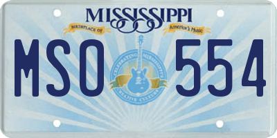 MS license plate MSO554