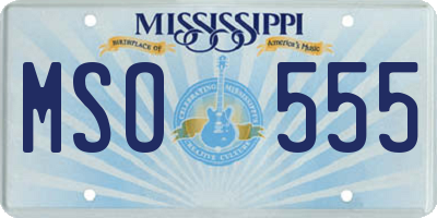 MS license plate MSO555