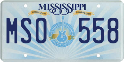 MS license plate MSO558