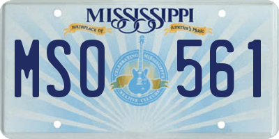 MS license plate MSO561