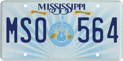 MS license plate MSO564
