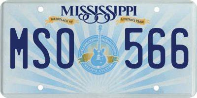 MS license plate MSO566