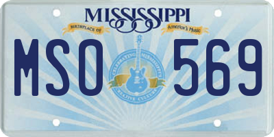 MS license plate MSO569
