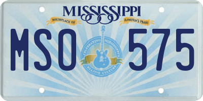 MS license plate MSO575