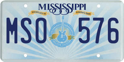MS license plate MSO576