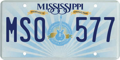MS license plate MSO577