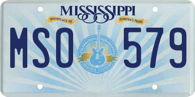 MS license plate MSO579