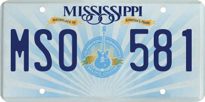 MS license plate MSO581