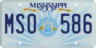 MS license plate MSO586