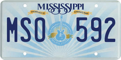 MS license plate MSO592