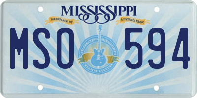 MS license plate MSO594
